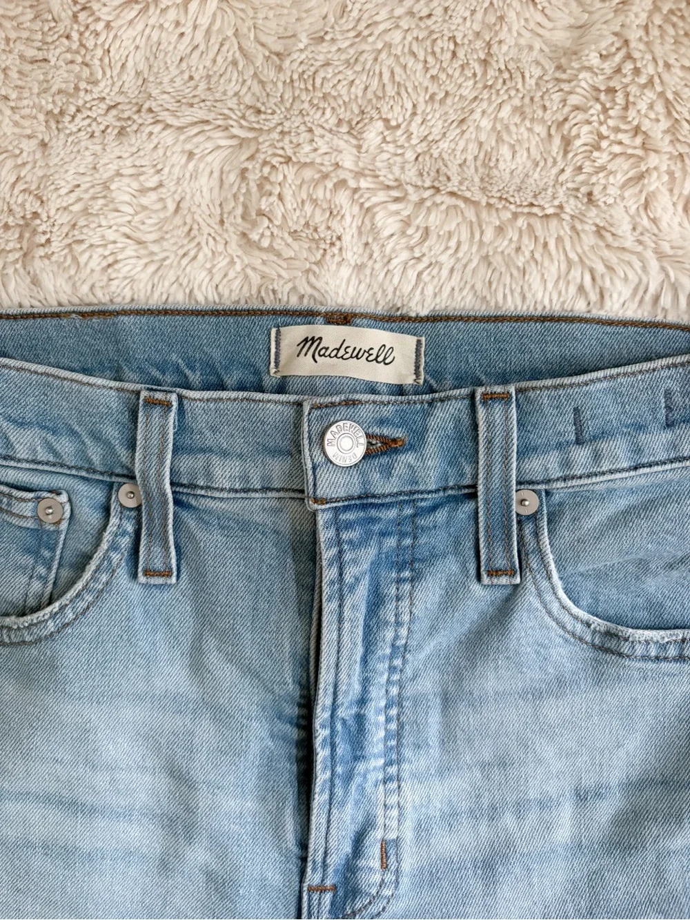 Madewell Perfect Vintage Straight Jeans High Rise Distressed Light Wash Size 26